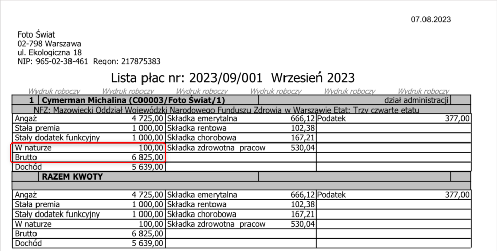 Obraz zawierający tekst, paragon, zrzut ekranu, numer Opis wygenerowany automatycznie